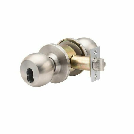TRANS ATLANTIC CO. Heavy-Duty Stainless Steel Grade 1 Commercial Entry Door Knob with Lock and IC Core DL-HVB53IC-US32D